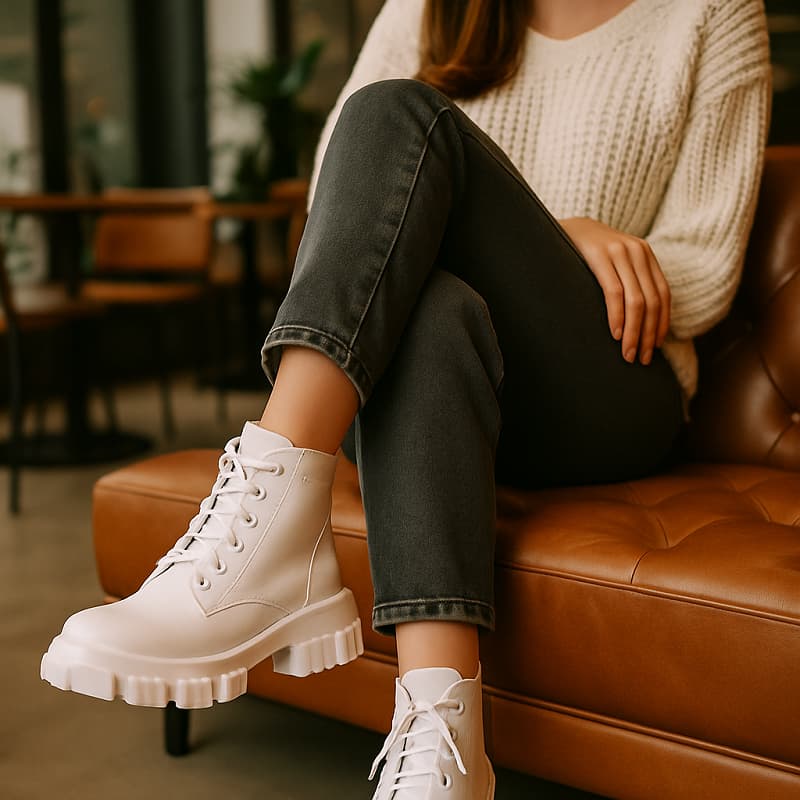 نیم بوت زنانه سفید مدل Roxana