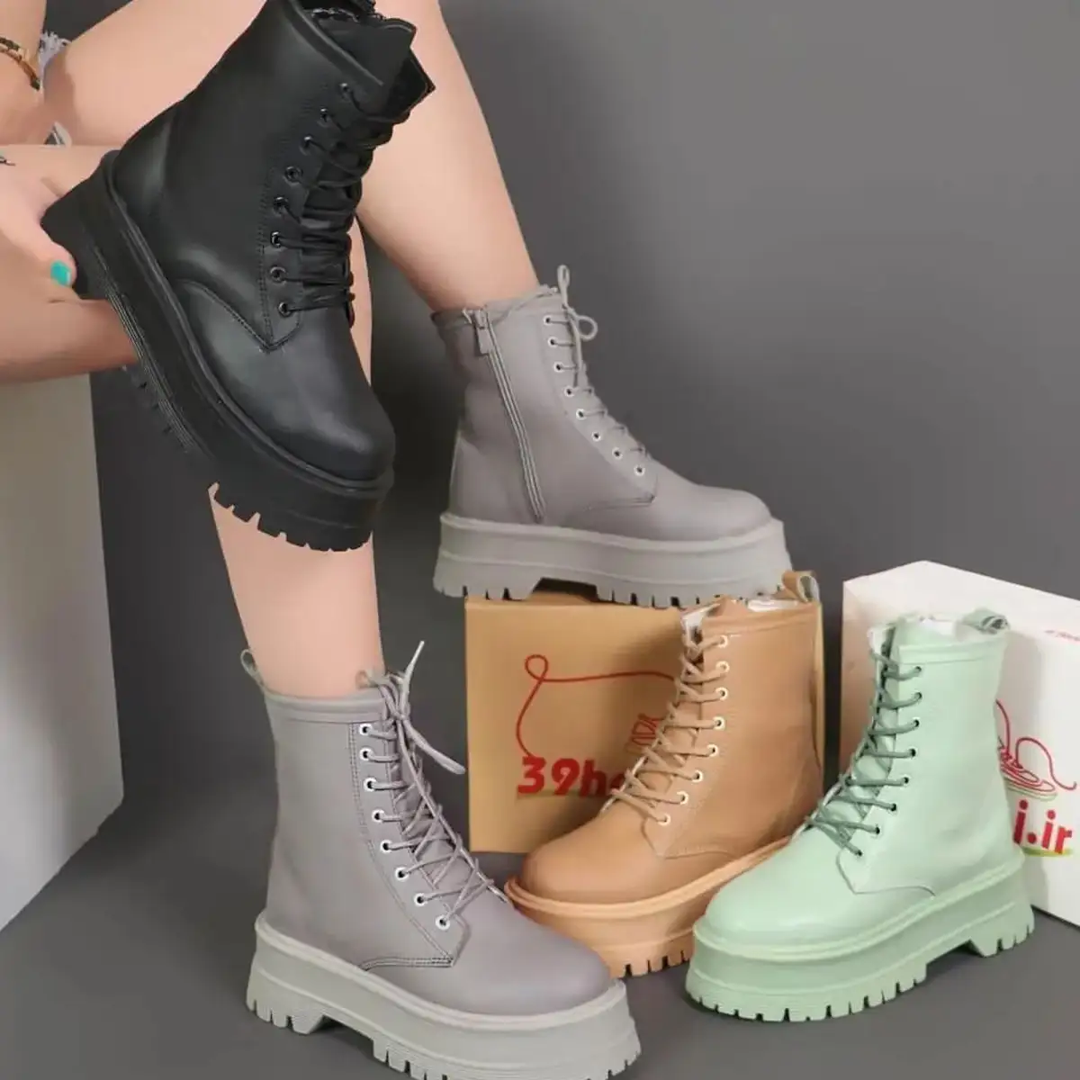 نیم بوت زنانه کرم مدل Roxana