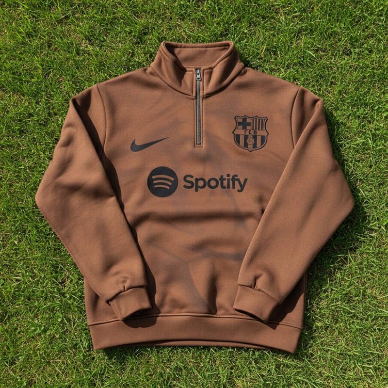 دورس نیم زیپ مدل بارسلونا-قهوه ای